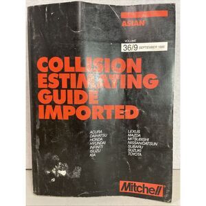 Mitchell Collision Estimating Guide Imported Asian Honda Toyota‎ Sept 1995 36/9